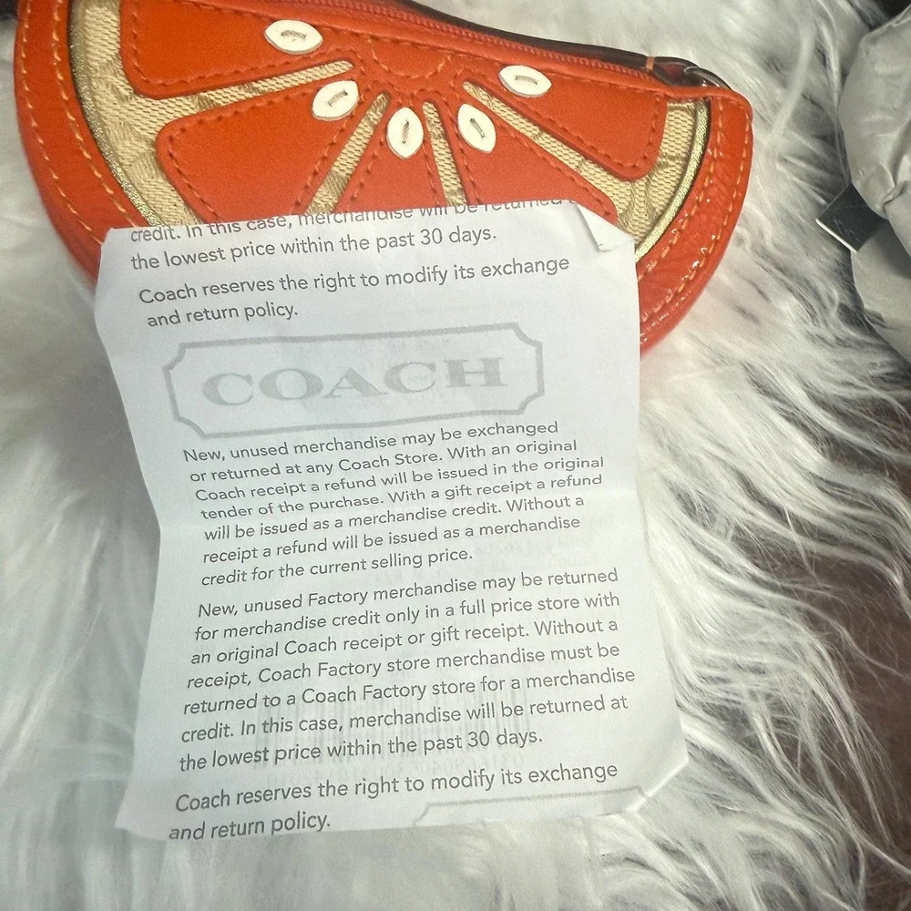 NWT Coach vintage y2k orange slice coin bag purse